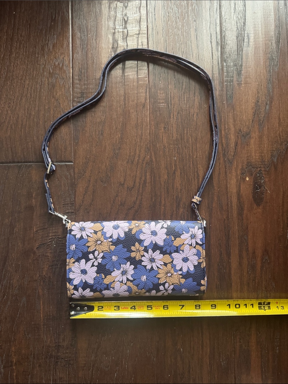 Vera Bradley Black, Pink and Purple Floral Crossbody Wallet - Picture 9 of 10